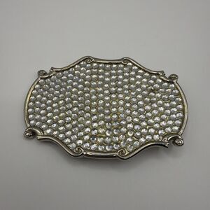 Vintage Rhinestone Covered Western Framed Belt Buckle